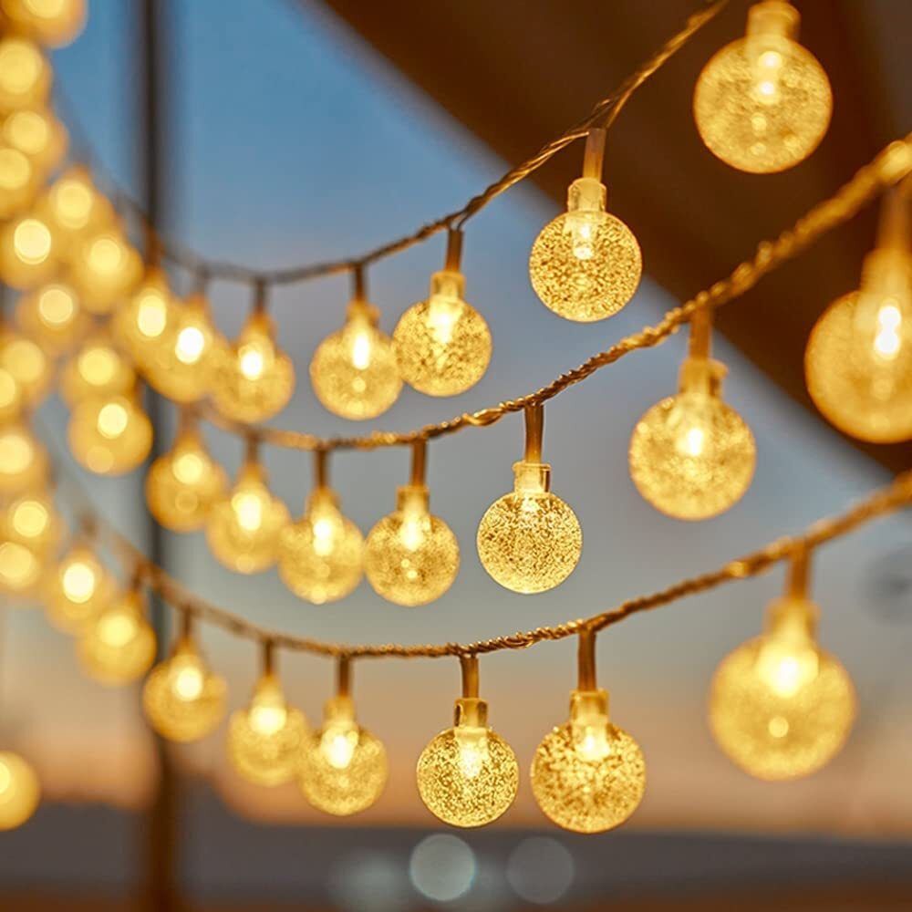 Solar Powered 50 LED String Light Outdoor Garden Path Yard Waterproof Decor Lamp