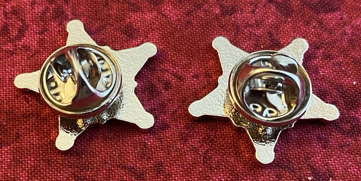 US SECRET SERVICE PINS - BLUE VINTAGE STAR / LOT OF TWO / NEW ITEM
