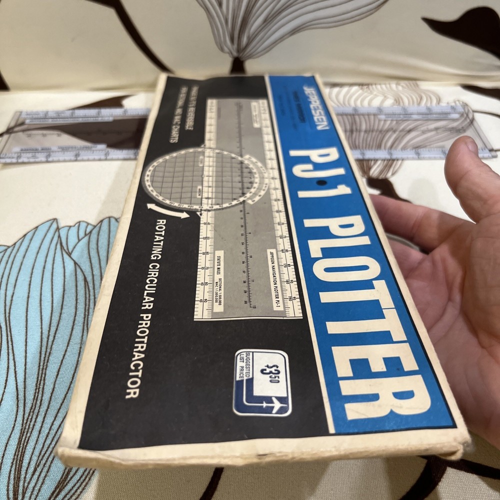 Vintage Jeppesen PJ-1 Rotating Azimuth Plotter Boeing Aviation Protractor Tool