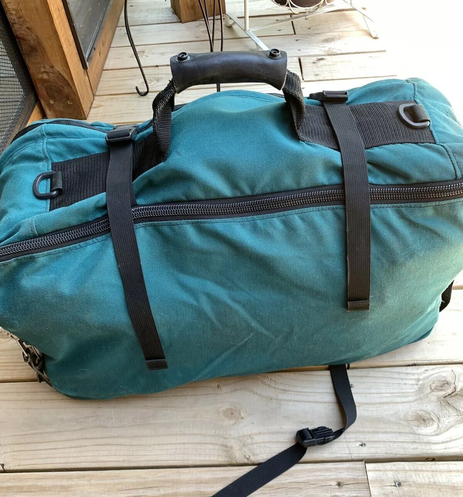Vintage Gregory Backpack/ Duffle Bag Green Large Leather Handle