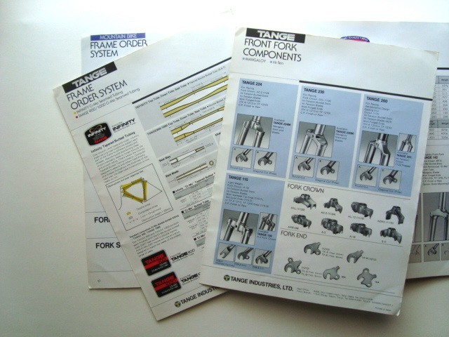 Vintage Road Race Bicycle TANGE 17 page Catalog JAPAN frames forks lugs fittings