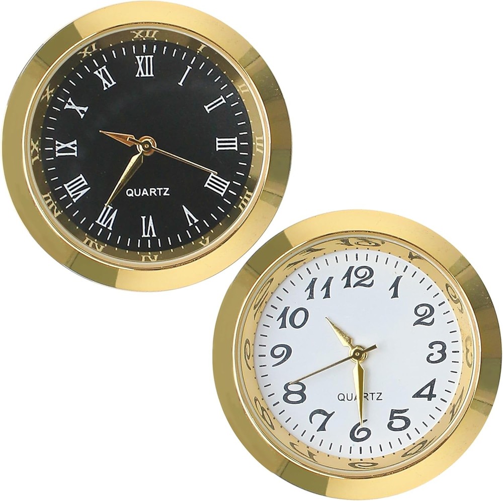 2PCS Mini Clock Face Insert Replacement, Fit 35Mm (1.38") Hole Diameter, round I