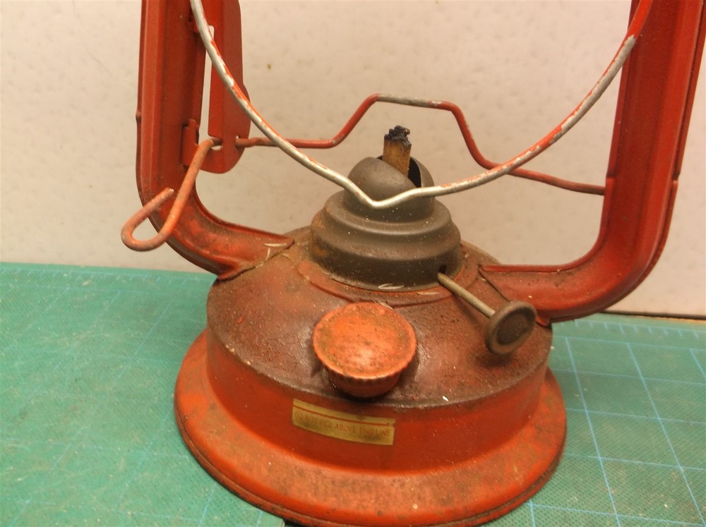 Vintage Red Lantern **No Globe**