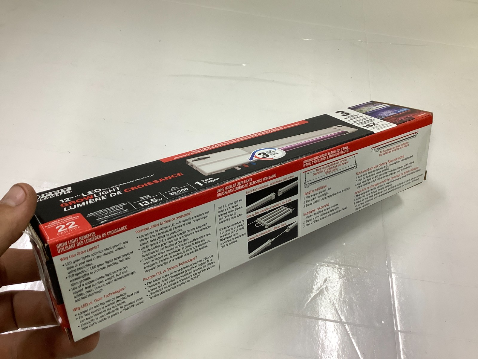 Feit Electric 12" LED Plant Grow Light 13.5 W 3 Adjustable Spectrum Light White