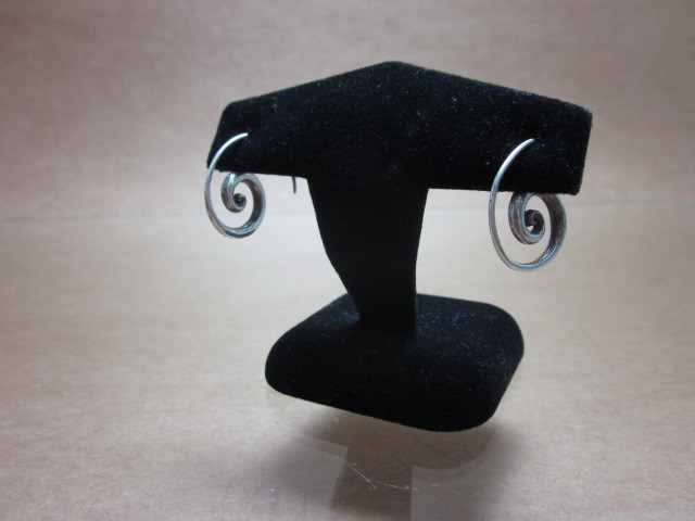 Fine silver earrings solid hill tribe ethno vintage Spirale Argento ORECCHINI