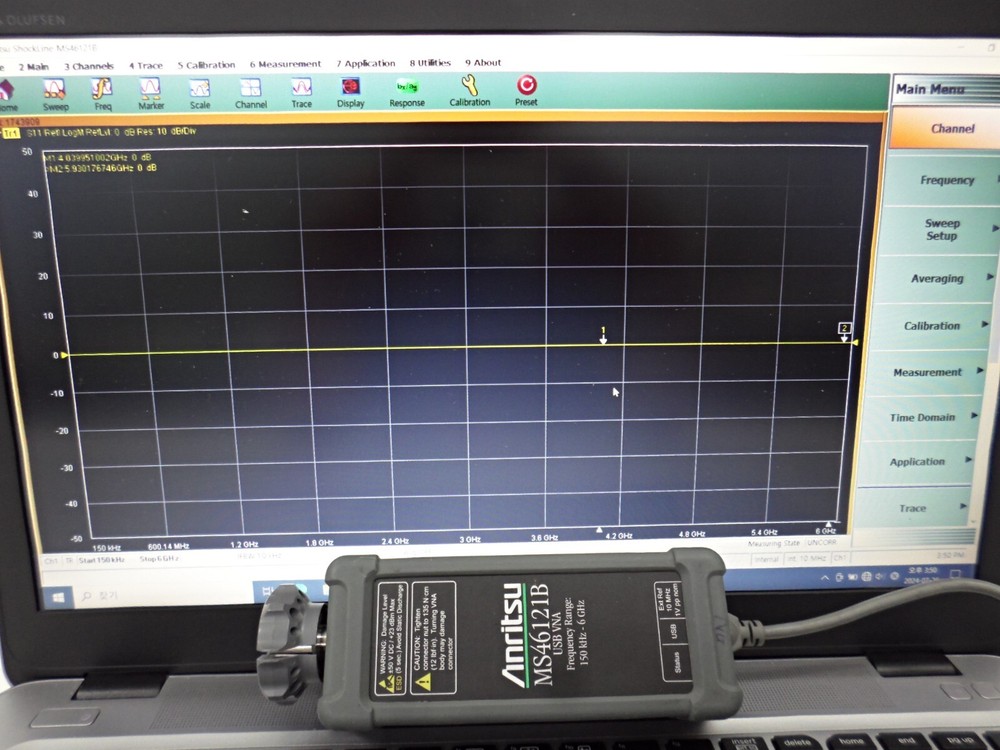 (AS-IS)Anritsu 1-PORT USB ShockLine Network Analyzer MS46121B,6GHz,Selftest Fail