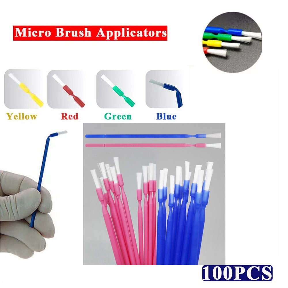 Disposable Micro Applicator Dental Use Bendable Brush 100pcs 6 colors