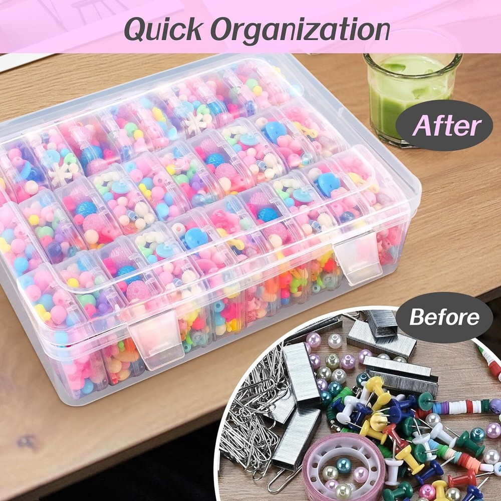 THYSSEN Bead Organizers,30Pcs Plastic Mini Clear Storage Cases 1Pack 30pcs