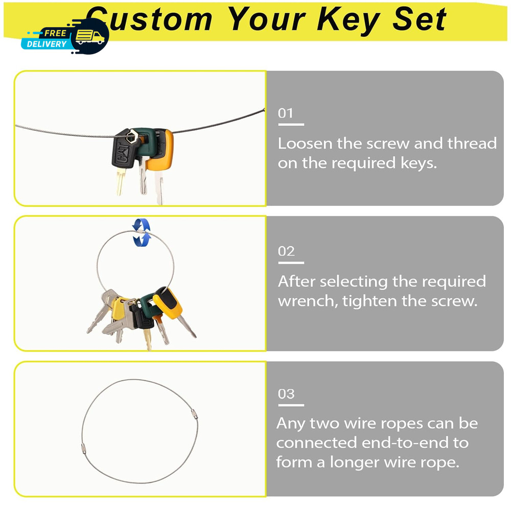 42Heavy Equipment Keys Master Set Construction Machine Operator Ignition Key Set