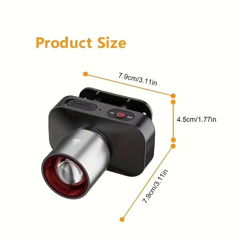 Super Bright Headlamp Rechargeable LED Spotlight with Battery Powered Headlig