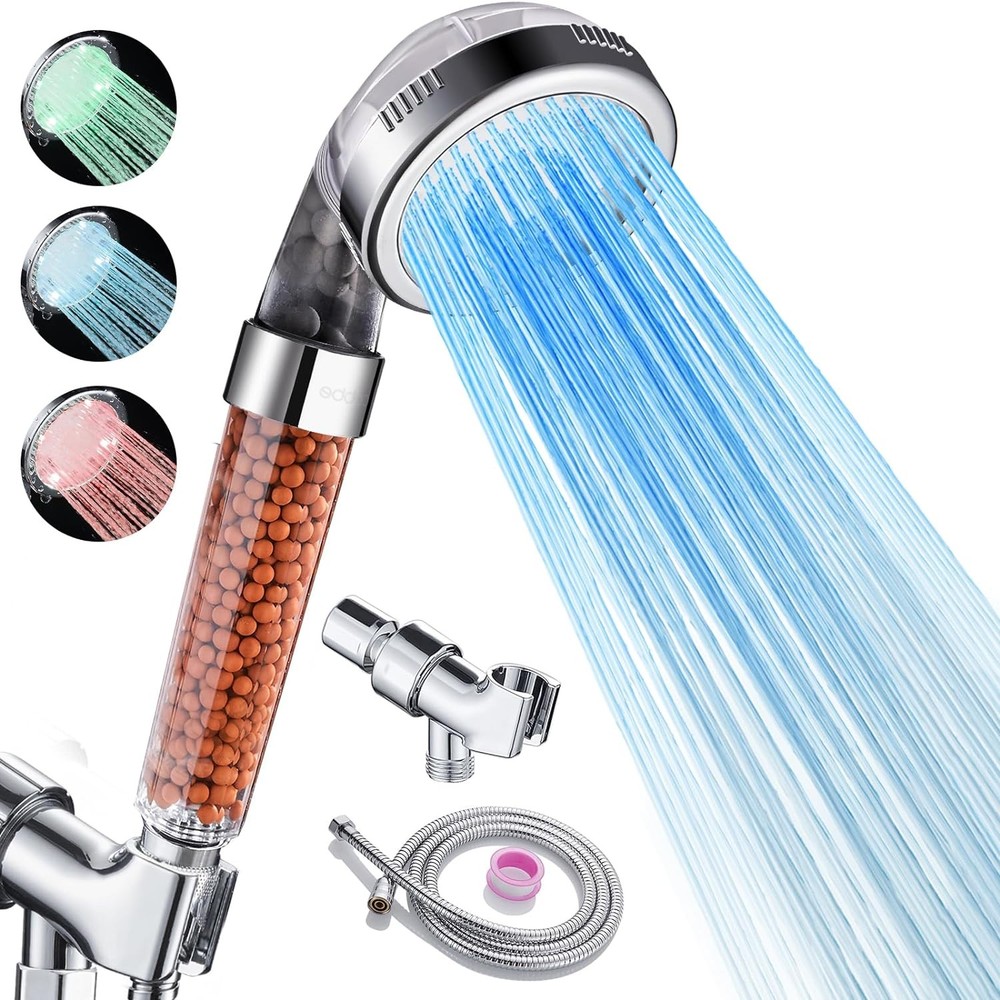ed LED Shower Head with Handheld, Color Changing, High