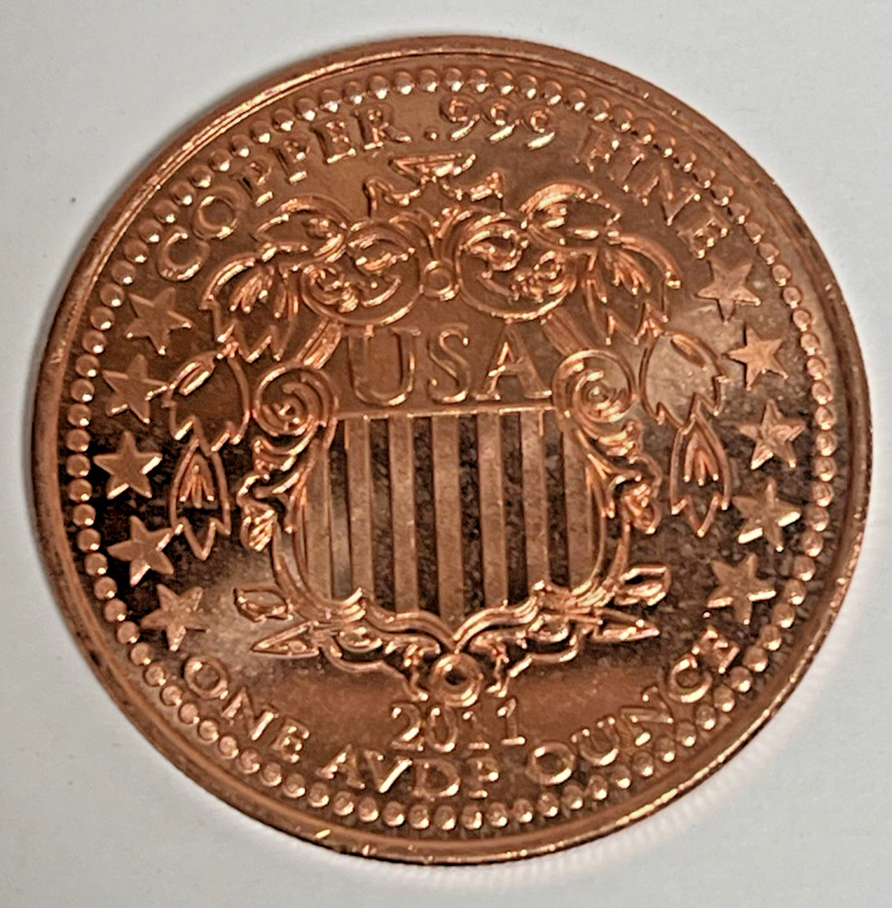 2011 Walking Liberty 1 oz Copper Round Circulated