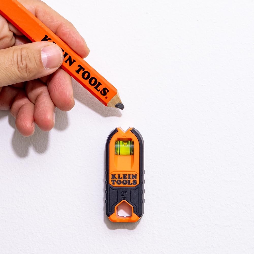 Klein Tools MSF100 Magnetic Stud Finder and Level, Compact, Single, Orange