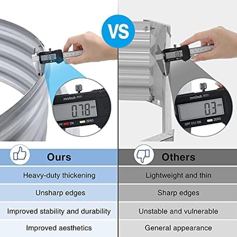 6x3ft Galvanized Raised Garden Bed Easy Assembly Rust Resistant Open Base New