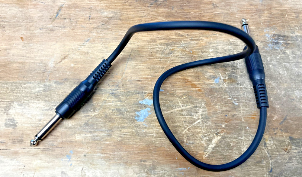 2 Foot 1/4" TS Patch Cable Black