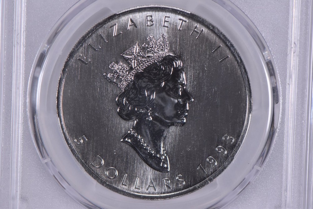 1993 Canada 5 Dollars Silver Maple Leaf MS69 PCGS Blue Label