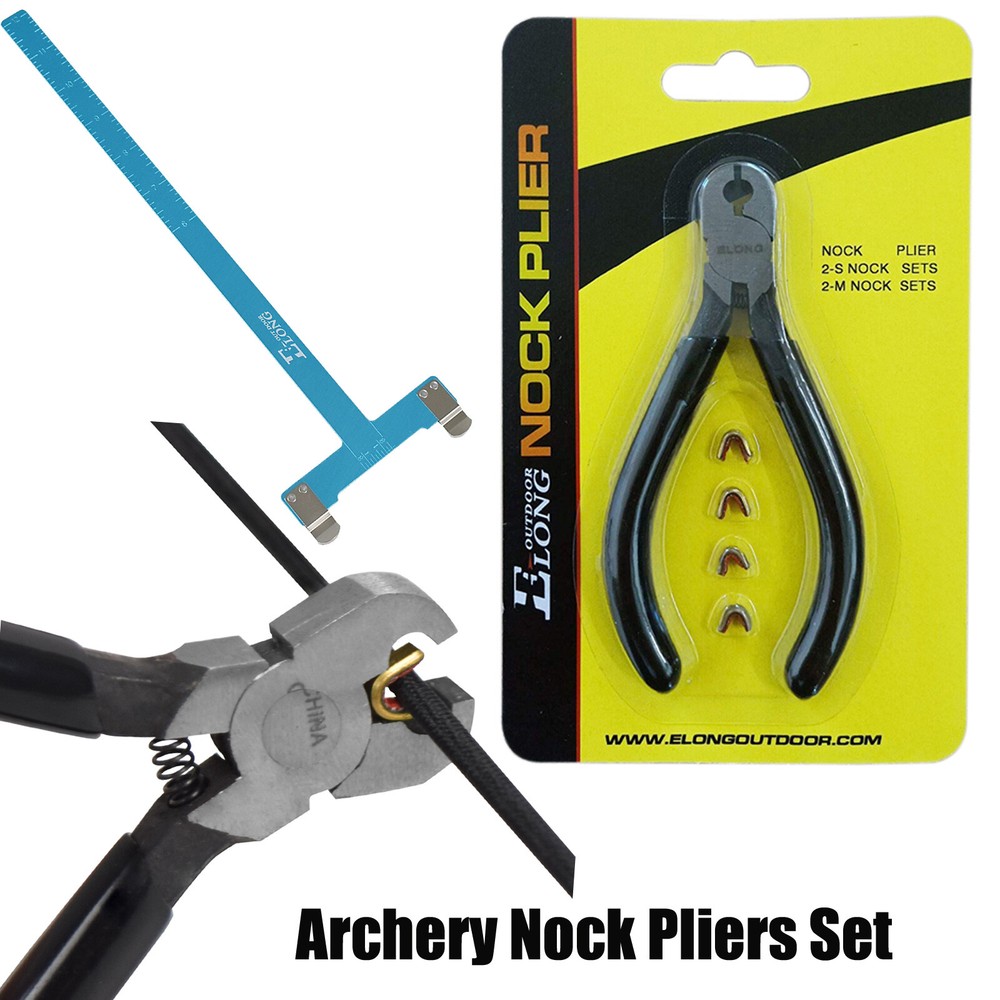 Nocking Buckle Pliers+Bow Square Archery Ruler T Shape Set Compound Recurve Bows