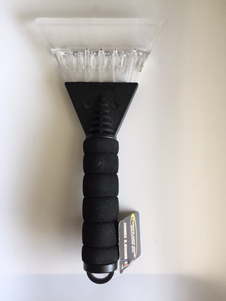 Ice/Snow Sturdy Plastic Window Scraper With Soft Grip Sponge Handle