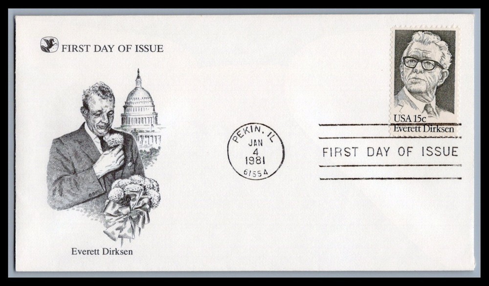 US FDC # 1874 15c Everett Dirksen Readers Digest    1981, 9g913