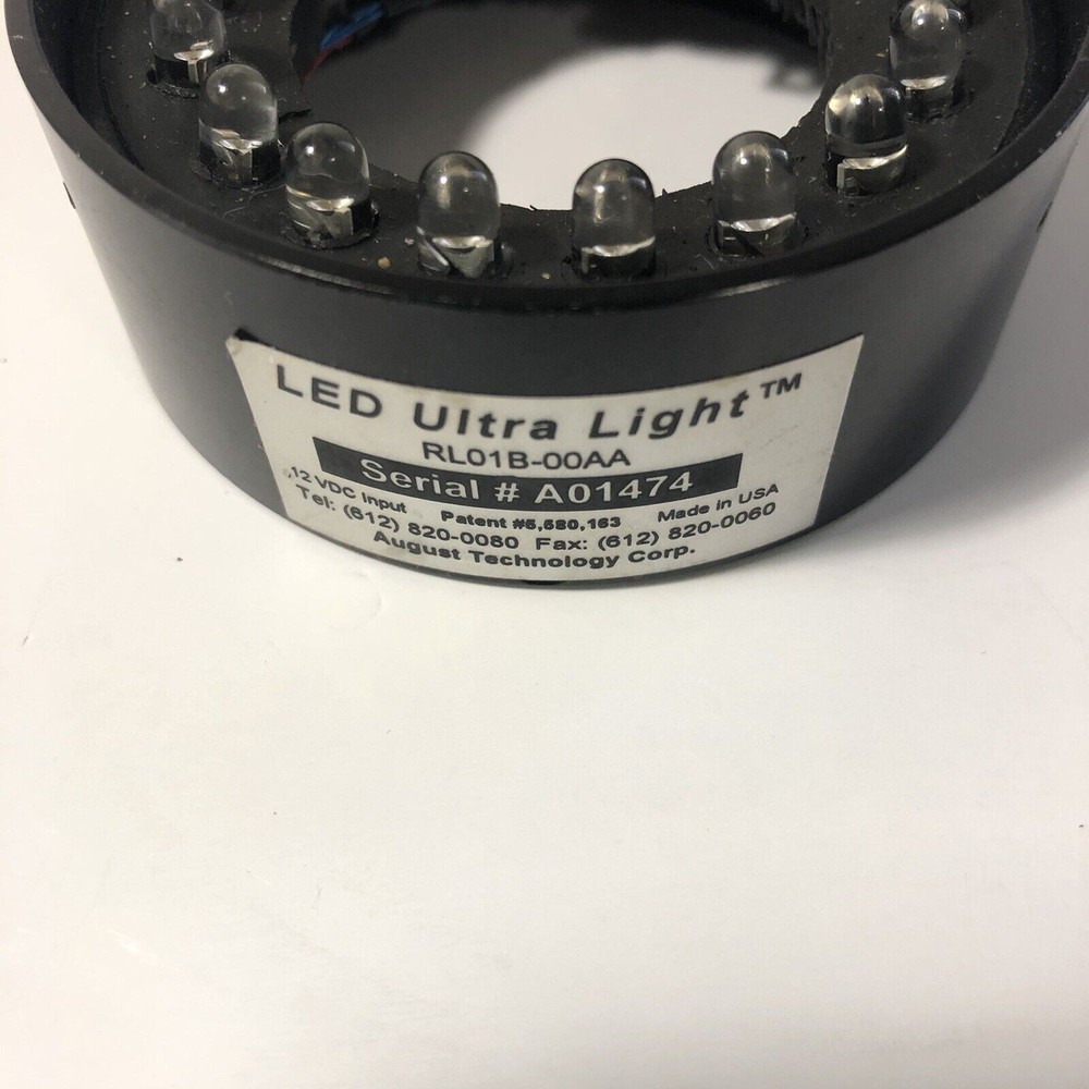 August Technology LED Ring Light Ultra Light RL01B-00AA 12VDC Input