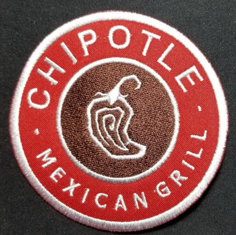 CHIPOTLE Mexican Grill Embroidered Patch worldwide shipping approx 3"