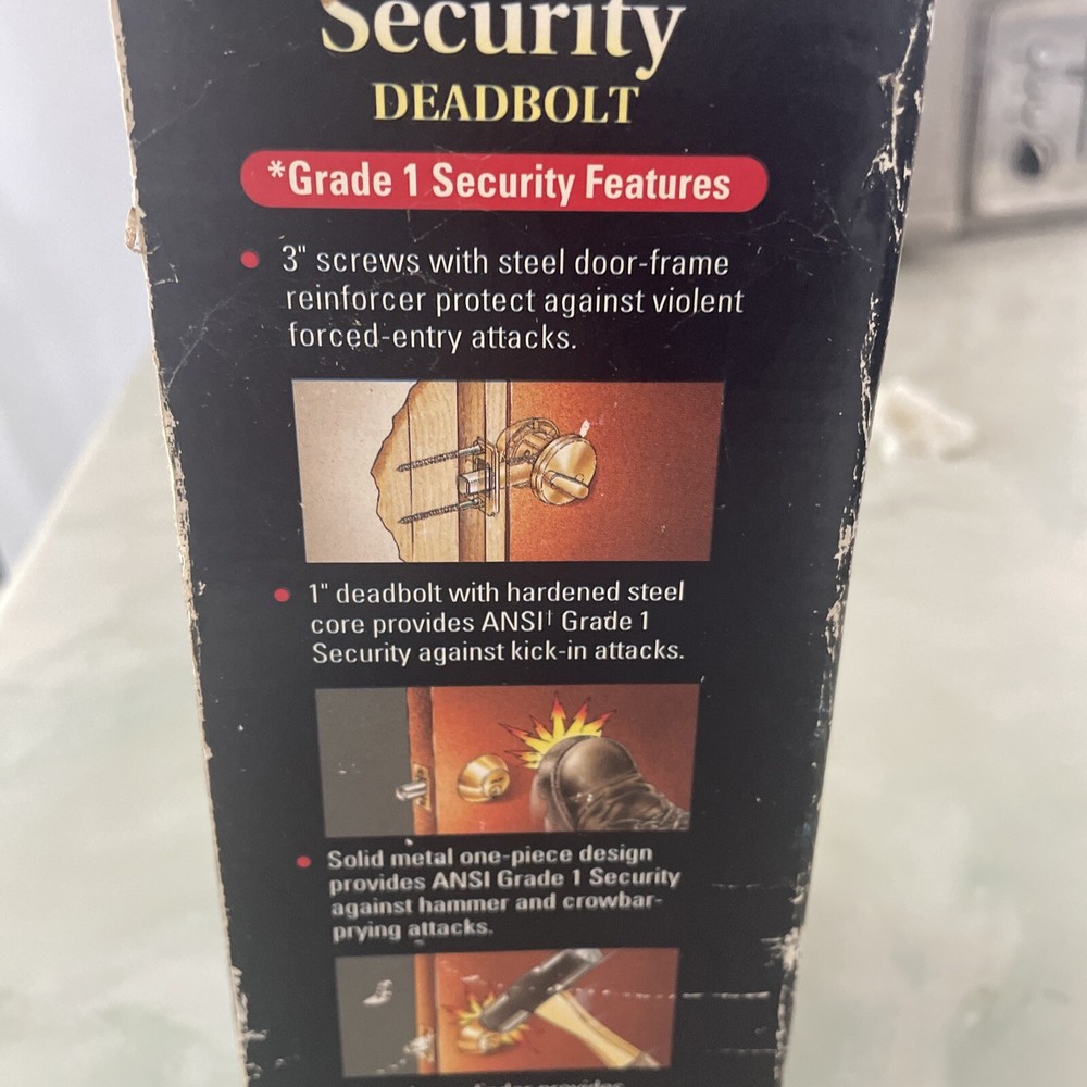 Schlage Deadbolt Locks Maximum Security Sided Keyed Antique Brass New