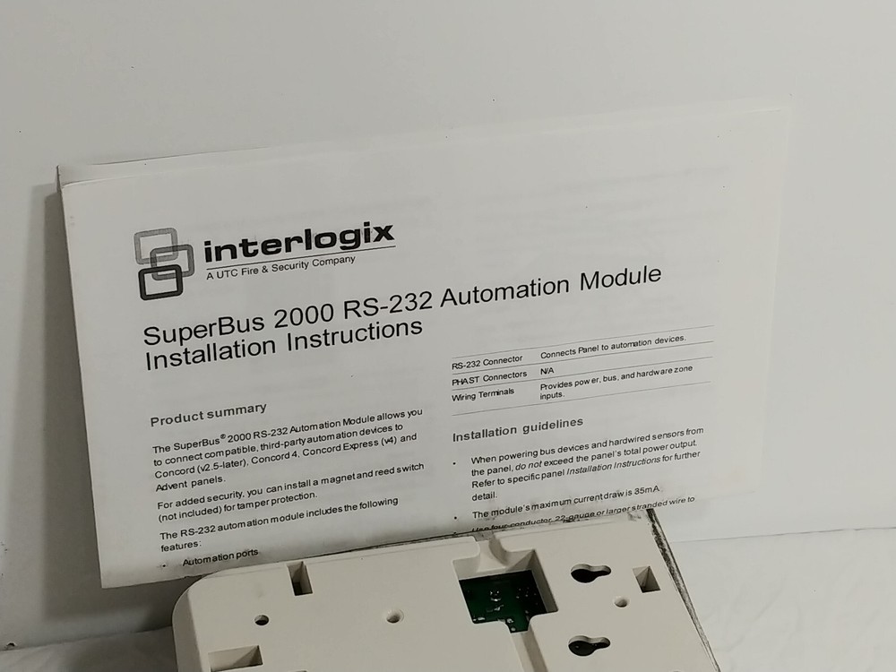 Interlogix 60-783-02 Accessory SB2000 Automation Module RS232