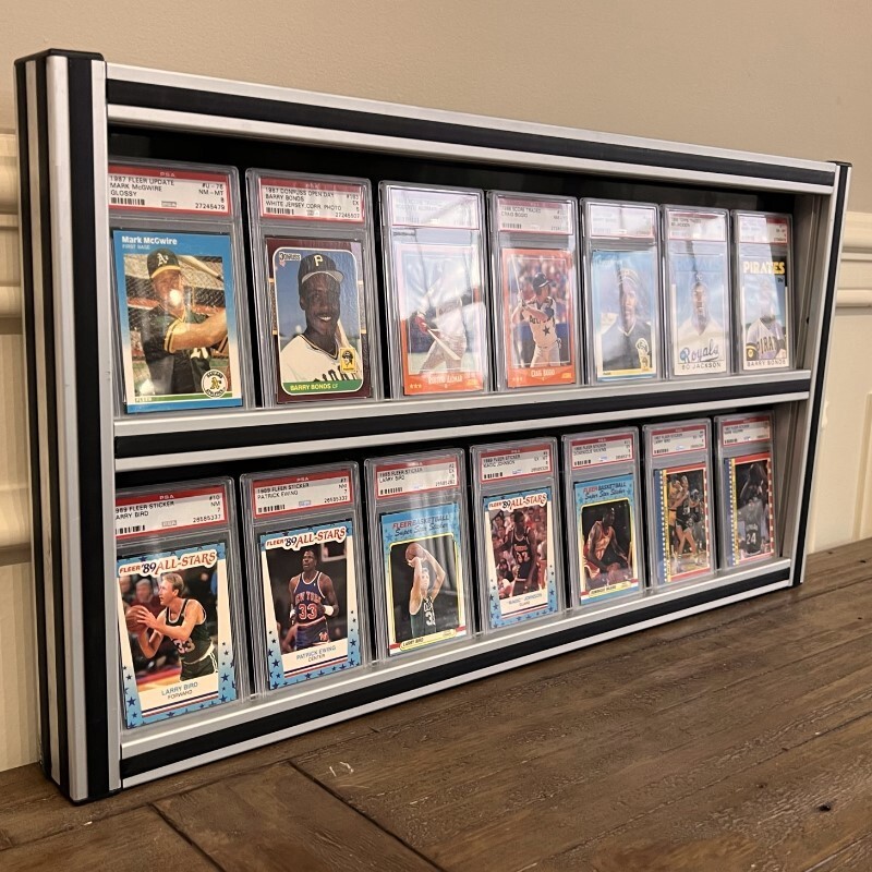 PSA Graded Card Holder Framed Wall Display (2 Shelf Display)