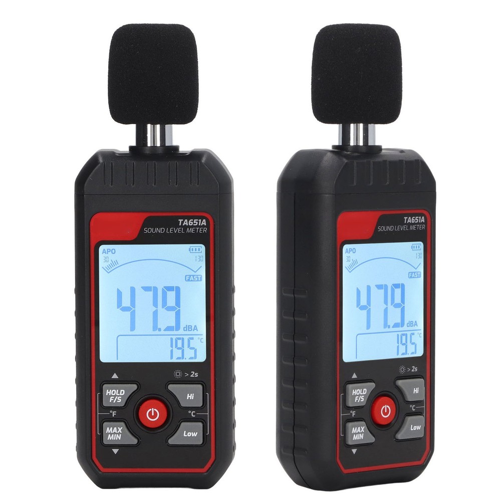 Sound Level Meter Sensitive Quick Response LCD Backlit Noise Tester Black