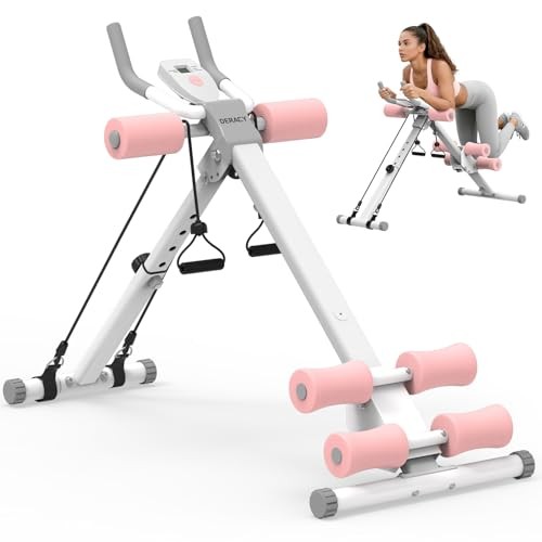 Ab Workout Machine Adjustable Ab Trainer Abdominal Trainer for Home Gym White
