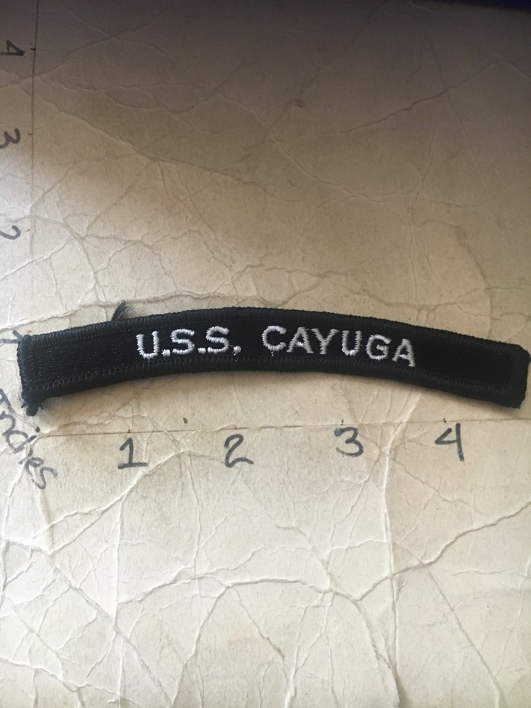 US NAVY SHOULDER STRIP TAB rocker PATCH USS Cayuga