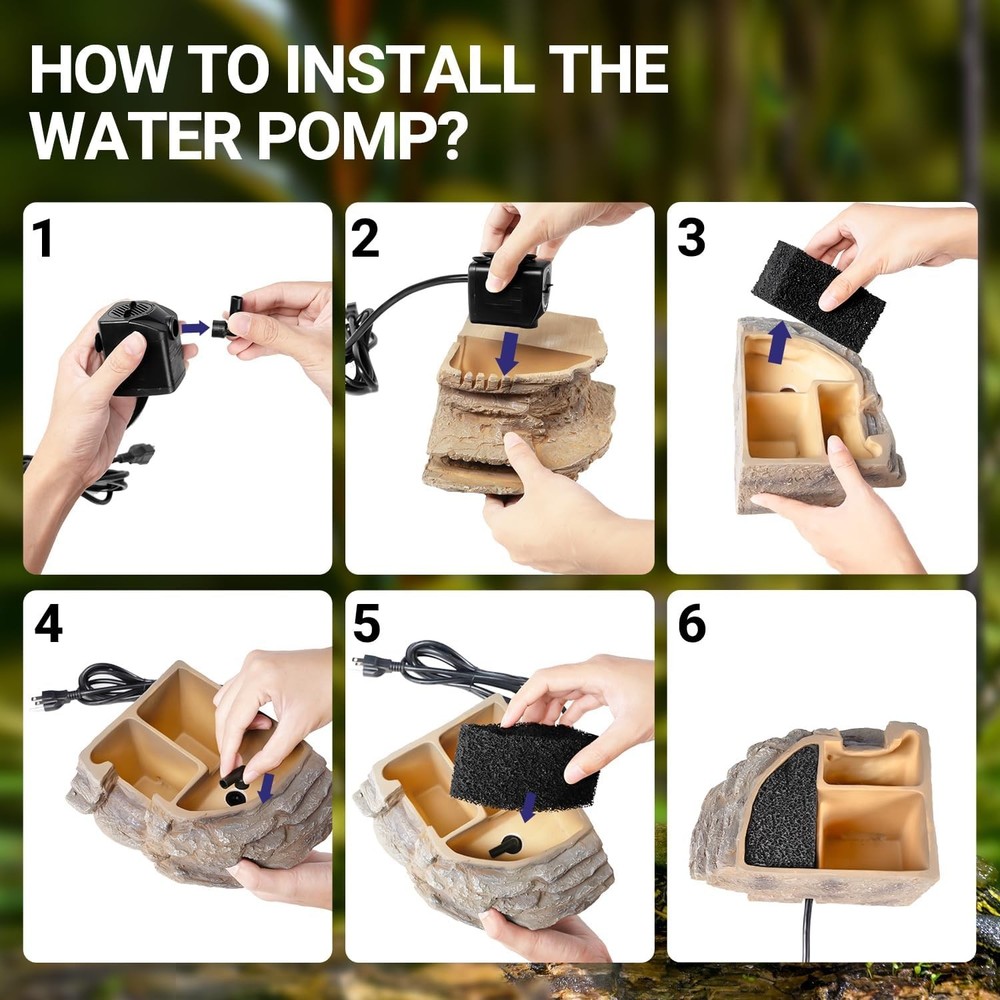 Turtle Tank Filter, 120GPH Turtle Filter Basking Platform with Detachable Bridge