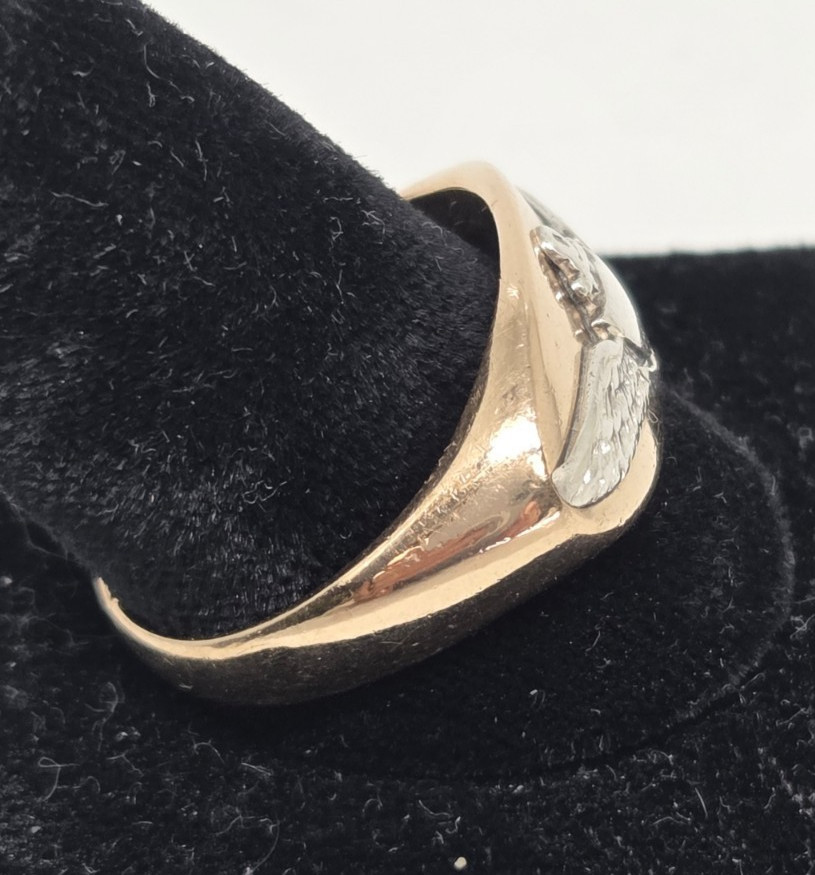 1943 US Navy Flyer 14k and Sterling Ring 8.7g size 9.75