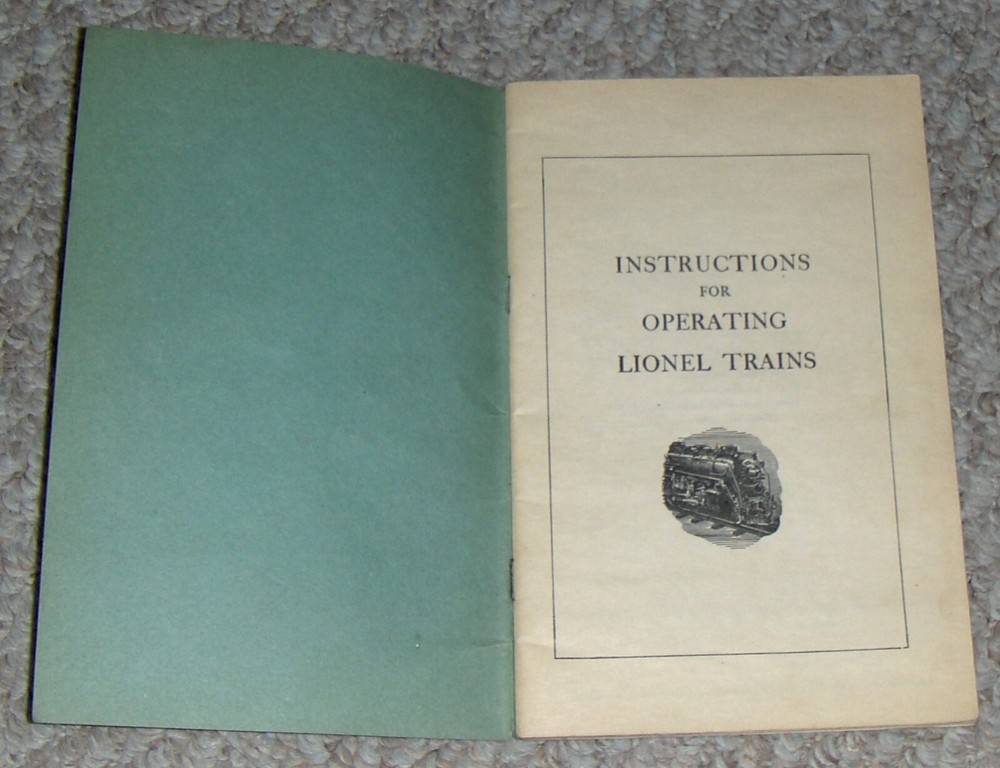 c1946 LIONEL TRAINS Instructions for Assembling & Operating Manual / Book