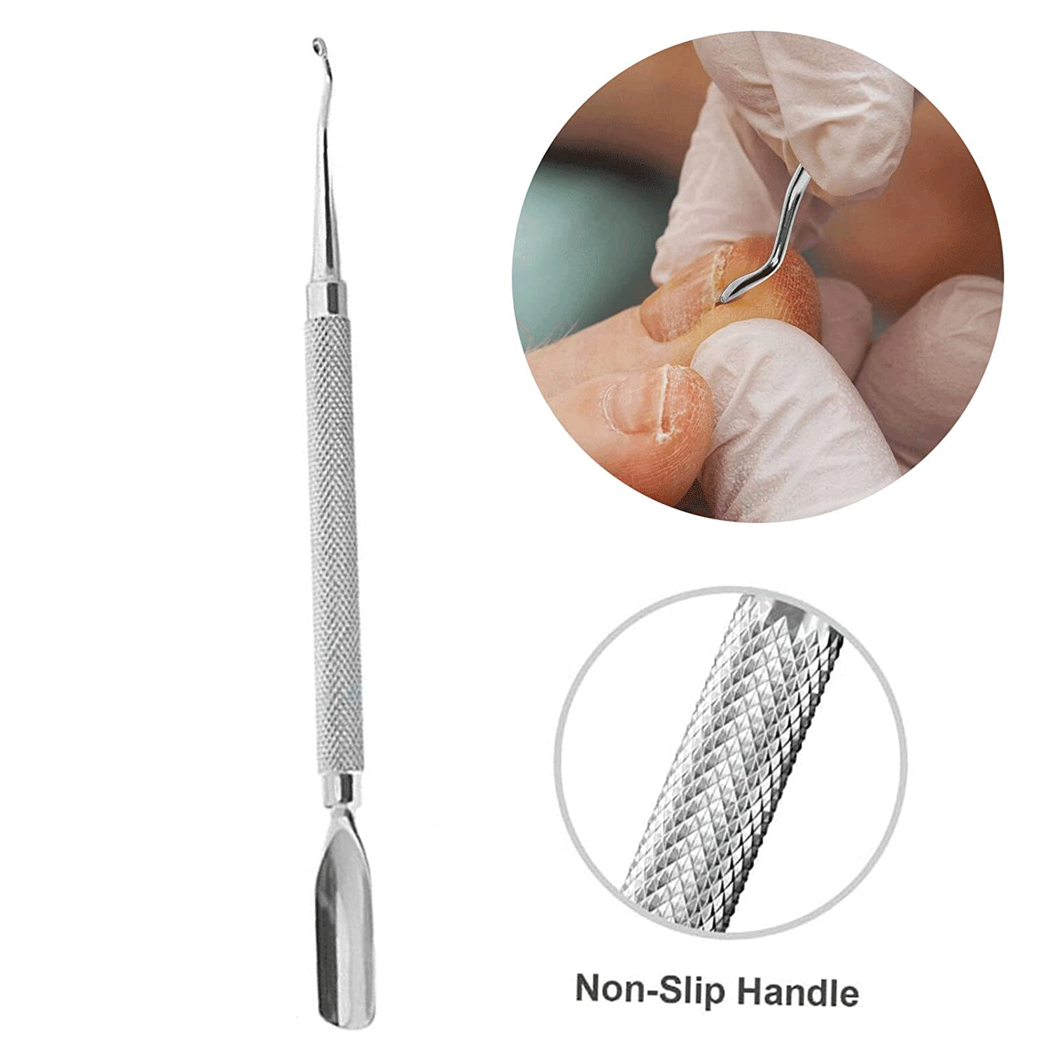 CUTICLE NIPPER PUSHER INGROWN TOENAIL LIFTER PEDICURE NAIL CARE TOOLS (5 PC)