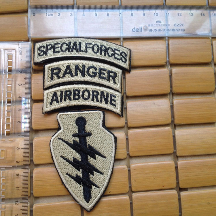 3 Set Special Forces Airborne Ranger Tabs Tactical Embroidered Hook Loop PATCH