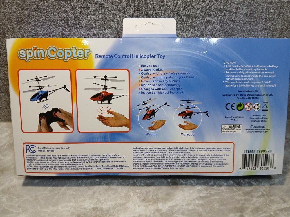 Spin Copter Remote Control Toy Helicopter with Motion Control and LED Lights