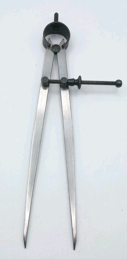 8" Spring Divider Caliper with Flat Legs and Spring Nut