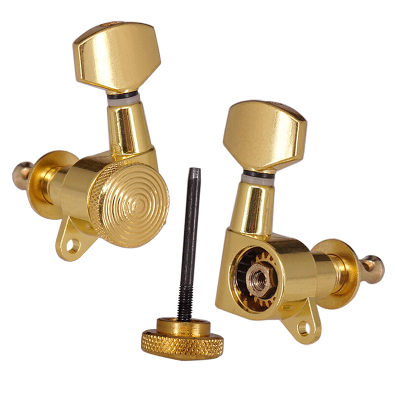 Thread 6R Inline Guitar Tuning Pegs Locking Tuners Keys Machine Head 3 Color