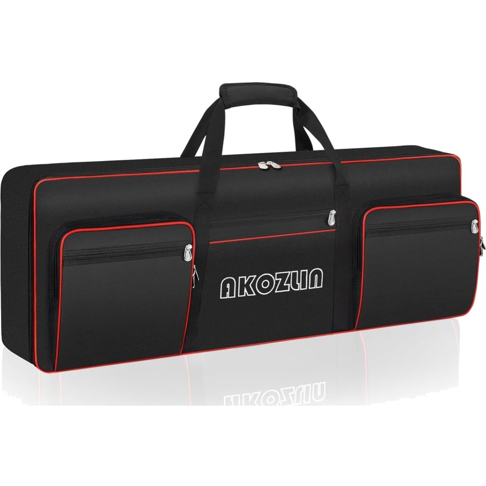 Durable 61 Key Soft Keyboard Case with Adjustable Straps and Accessory Storage