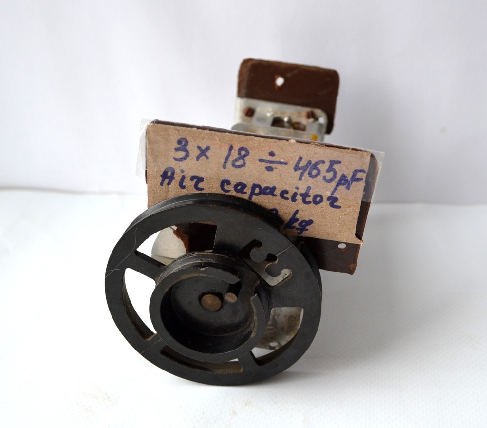 3 (Three) Section Air Variable Capacitor 3x 18-465pF Vintage Soviet USSR Working