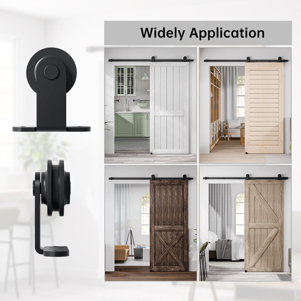 4FT-20FT Sliding Barn Door Hardware Track Single/Double Door &Adjustable Guide