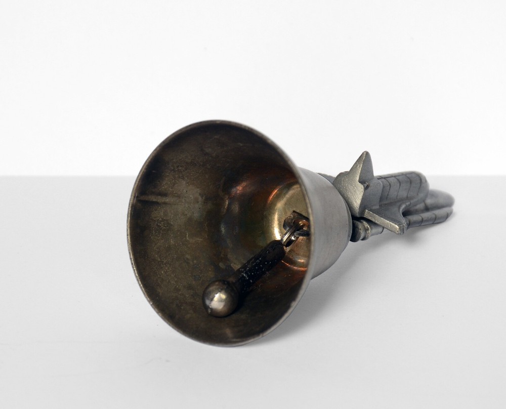 SPACE SHUTTLE Pewter Small Hand Bell. NASA, Space Exploration. 8.5 cm Height