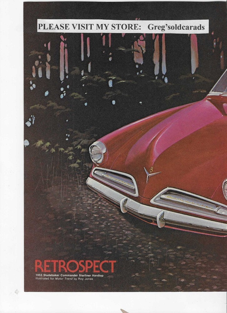 Original 1953 Studebaker Commander five page road test, in print ad category