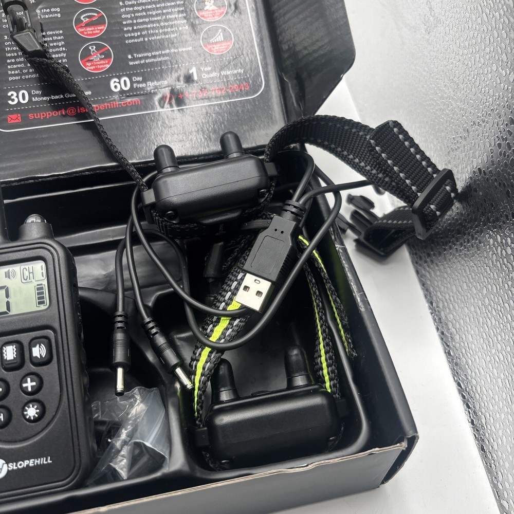 Slopehill Dog Training w/ 2 Collars Beep Vibration Shock & Light Complete