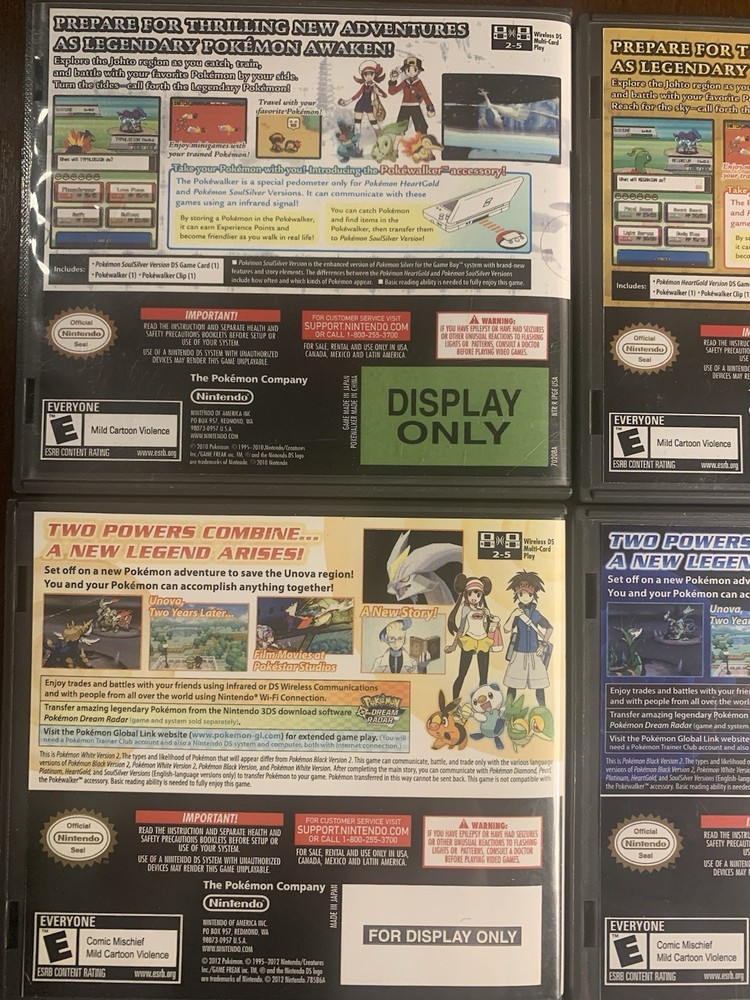 Pokemon White Soulsilver Nintendo DS *6 Replacement CASES ONLY NO GAMES Bundle