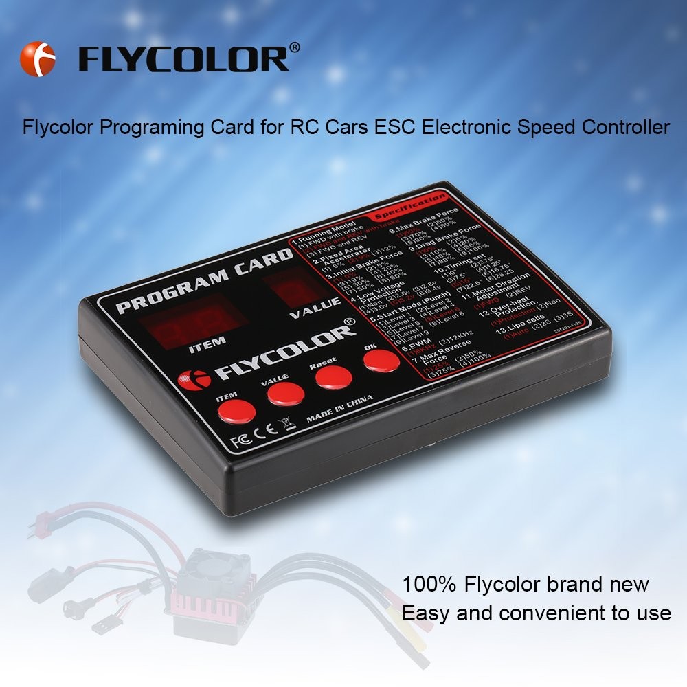 Goolsky Flycolor Programing Card for RC Cars ESC Electronic Speed Controller