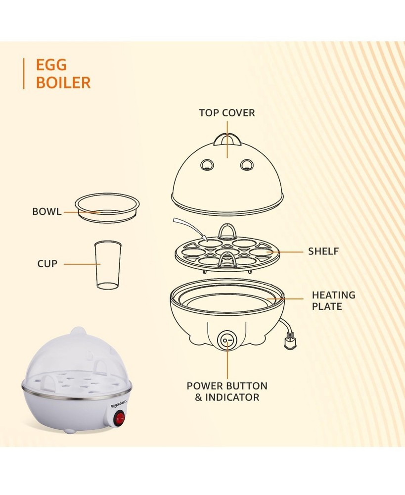 Electric Egg Boiler | 3 Boiling Modes | Automatic Operation | Overheat...