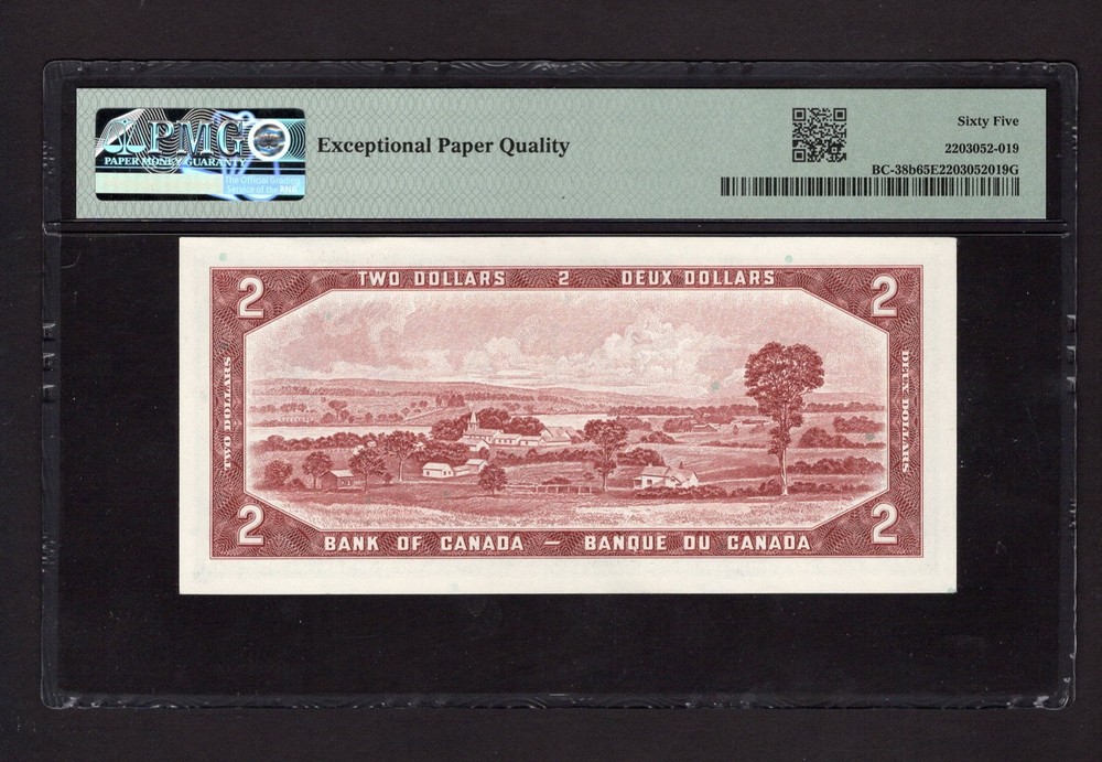 Canada 2 Dollars 1954 BC-38b Uncirculated Grade 65