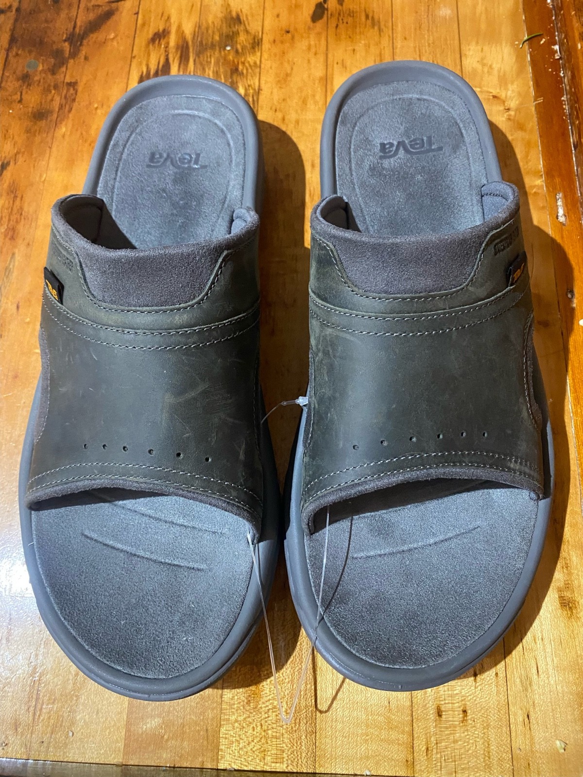 Teva Men's Langdon Slide Sandals gray Leather US Men’s Size 12 NEW